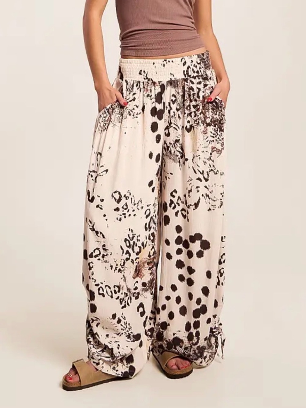 Angie Animal Print Wide-Leg Pants - Picture 1 of 2
